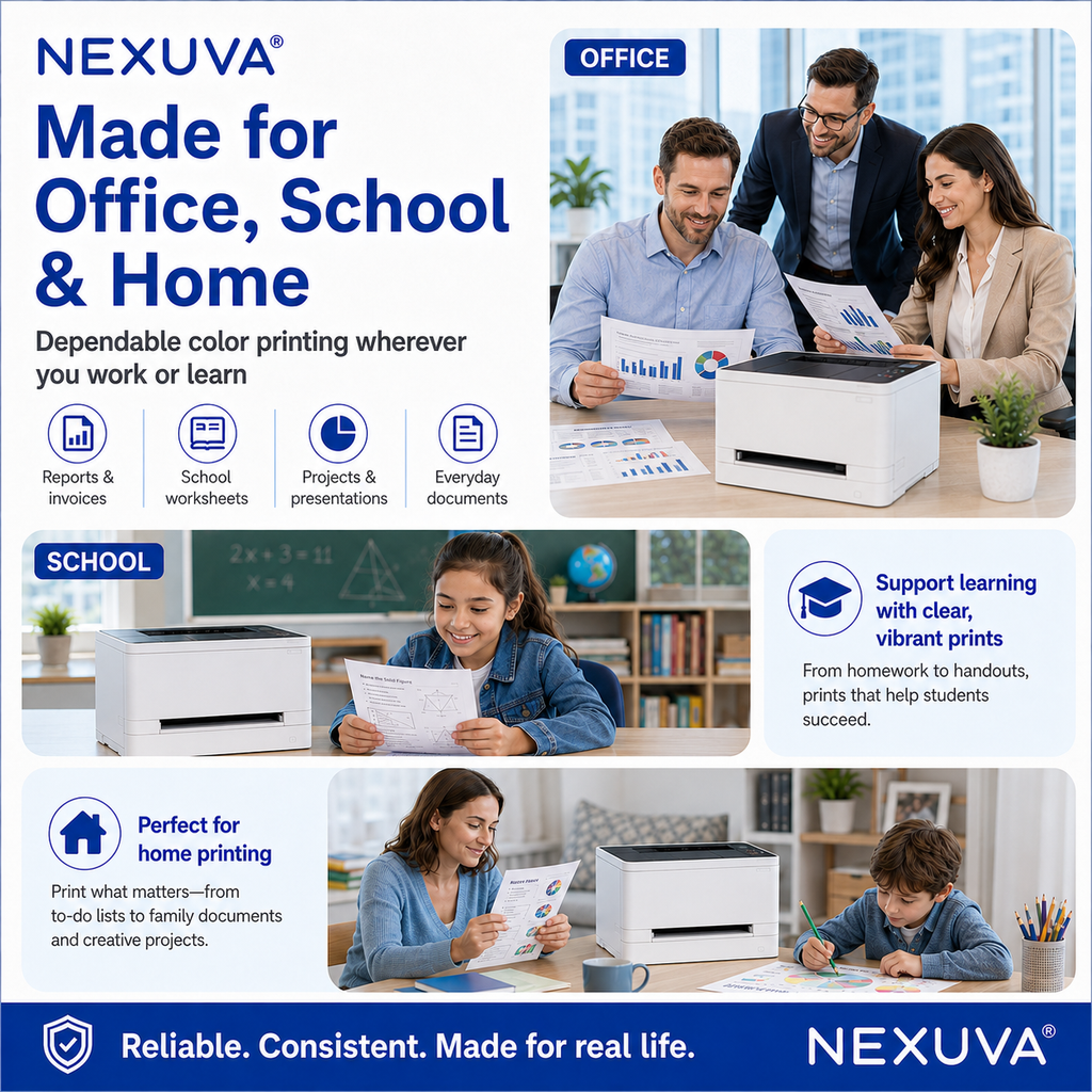 عبوة حبر ليزر NEXUVA متوافقة مع اتش بي 205X عالية الإنتاجية - 4 عبوات (أسود وسماوي وأرجواني وأصفر)
