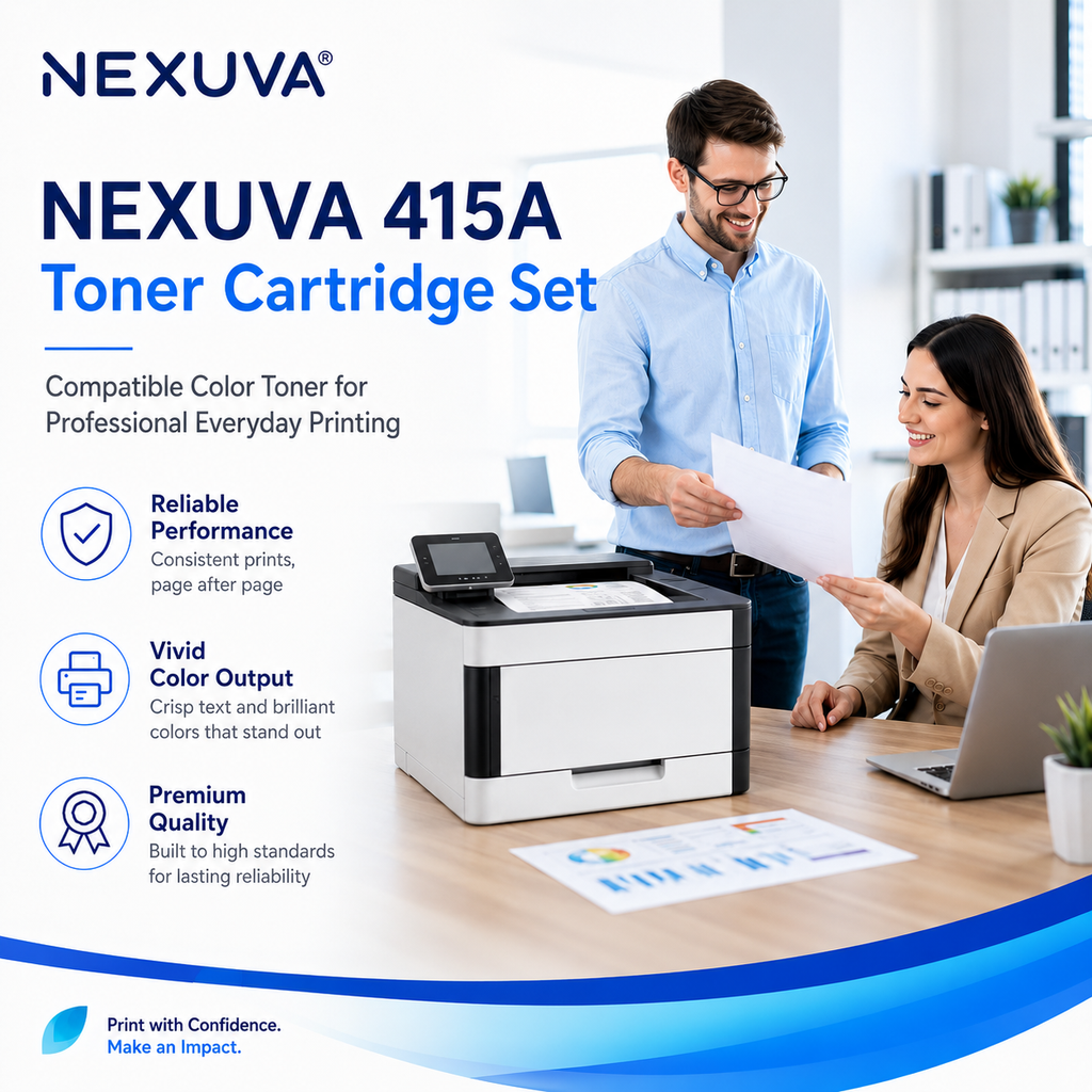 NEXUVA Compatible HP 415A Toner Cartridge 4-Pack Set – W2030A W2031A W2032A W2033A