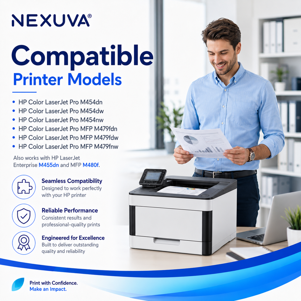 NEXUVA Compatible HP 415A Toner Cartridge 4-Pack Set – W2030A W2031A W2032A W2033A