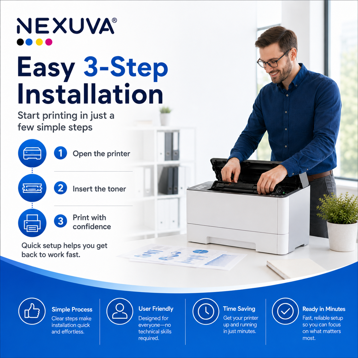 NEXUVA Compatible HP 415X High-Yield Toner Cartridge 4-Pack Set – W2030X W2031X W2032X W2033X