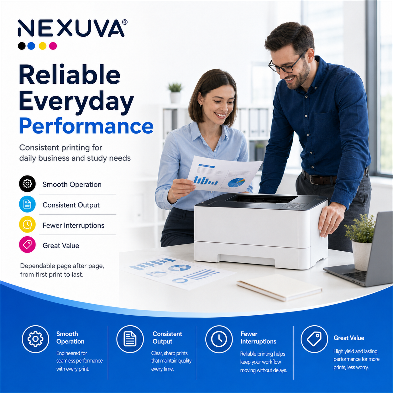 NEXUVA Compatible HP 415X High-Yield Toner Cartridge 4-Pack Set – W2030X W2031X W2032X W2033X