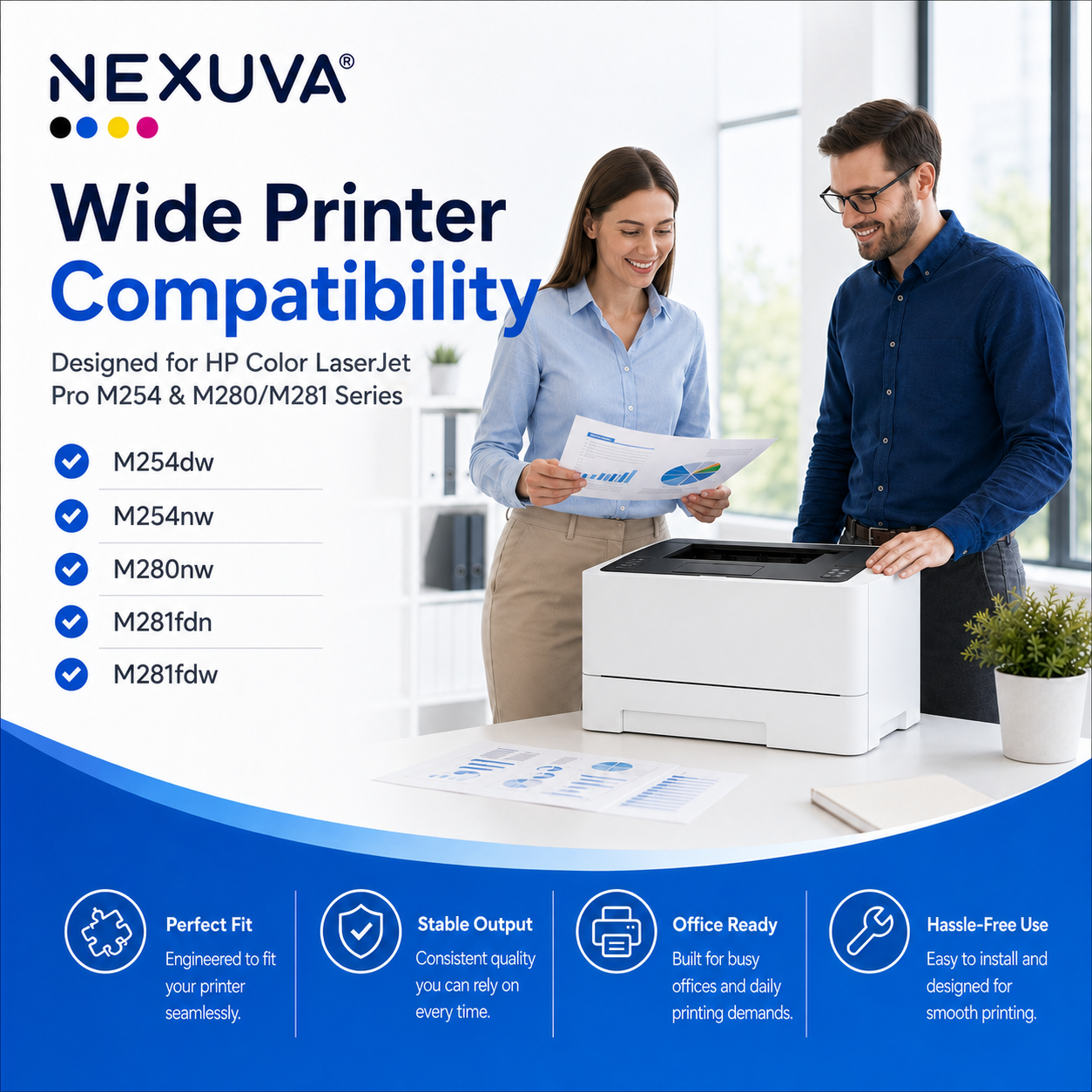 NEXUVA Compatible HP 203A Toner Cartridge 4-Pack Set – CF540A CF541A CF542A CF543A