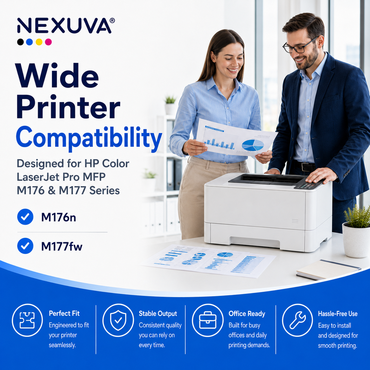 NEXUVA Compatible HP 130A Toner Cartridge 4-Pack Set – CF350A CF351A CF352A CF353A