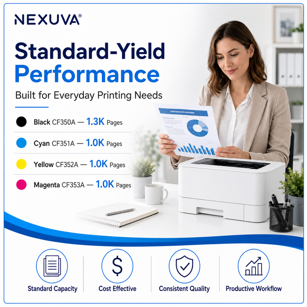 NEXUVA Compatible HP 126A Toner Cartridge 4-Pack Set – CF350A CF351A CF352A CF353A