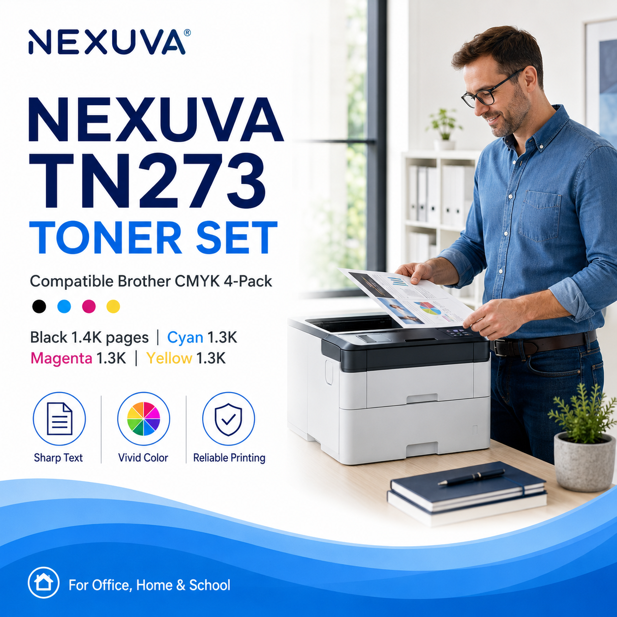 NEXUVA Compatible Brother TN273 Toner Cartridge 4-Pack Set
