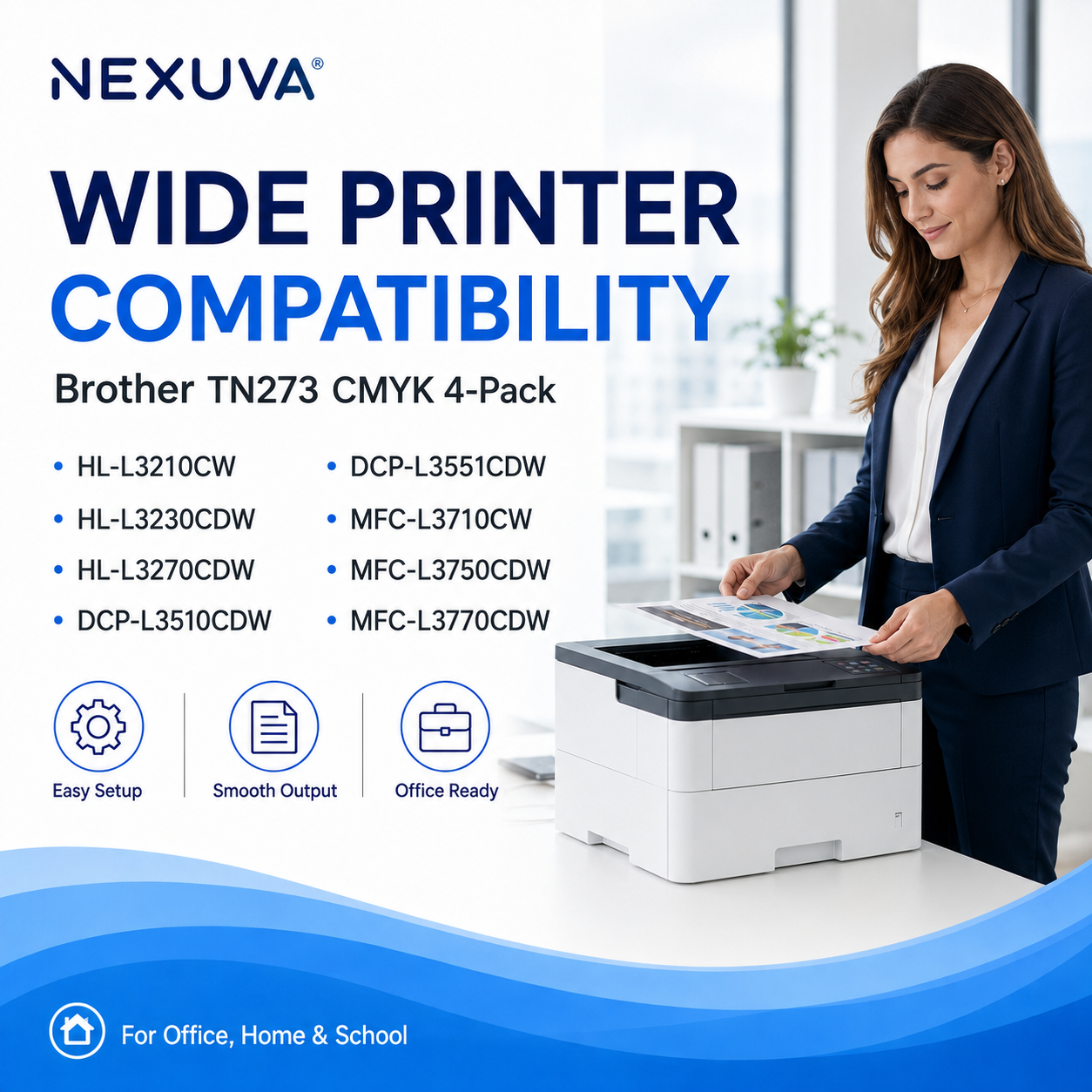 NEXUVA Compatible Brother TN273 Toner Cartridge 4-Pack Set