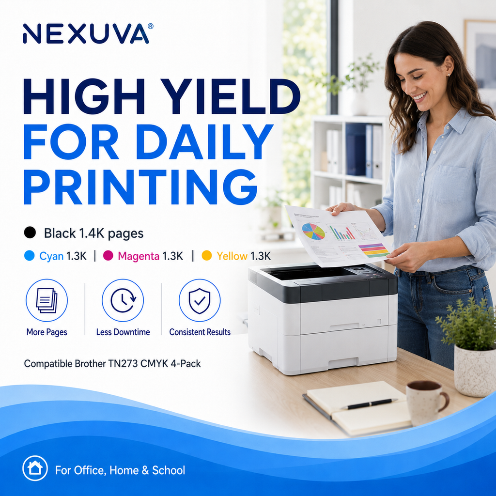 NEXUVA Compatible Brother TN273 Toner Cartridge 4-Pack Set