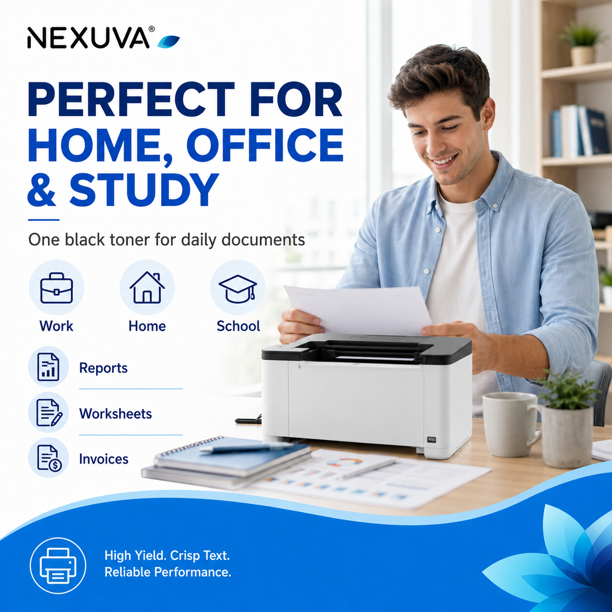 NEXUVA Compatible Brother TN1000 Black Toner Cartridge – High Yield