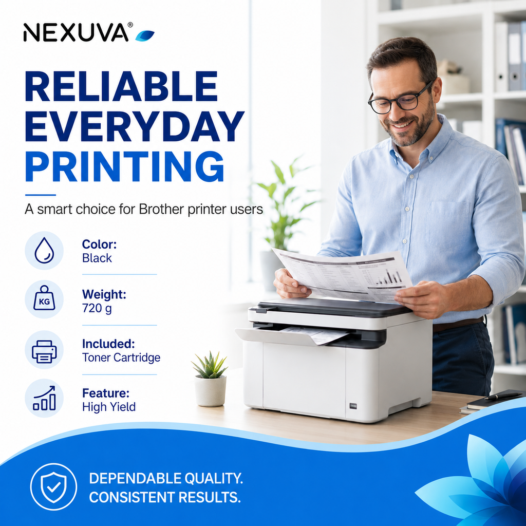 NEXUVA Compatible Brother TN1000 Black Toner Cartridge – High Yield