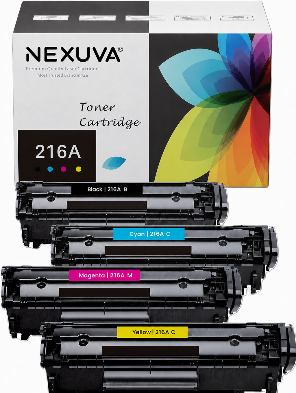 NEXUVA HP 216A Compatible Toner Cartridge 4-Pack Set – W2410A W2411A W2412A W2413A – Black Cyan Yellow Magenta