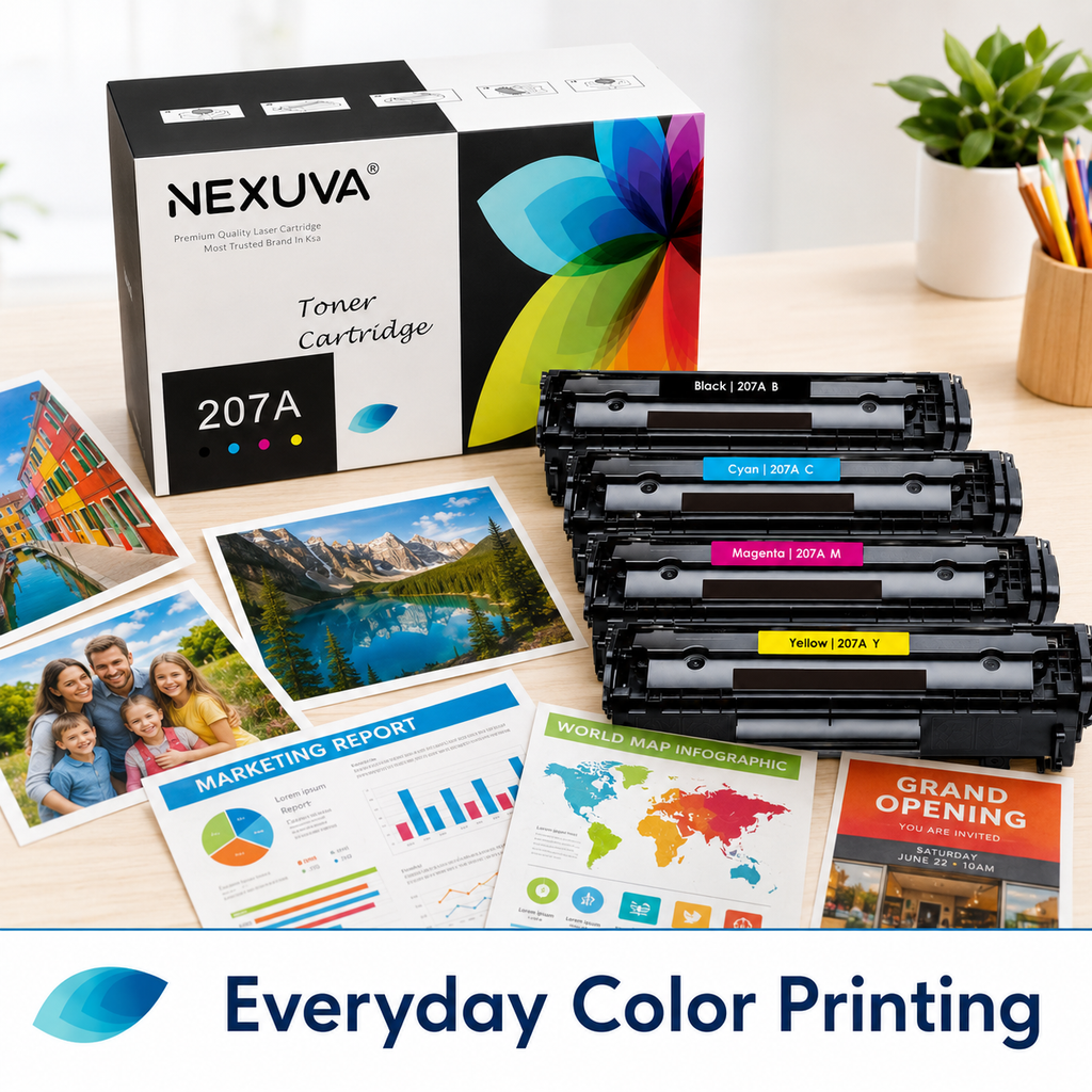 NEXUVA 207A Compatible Toner Cartridge 4-Pack Set - Black, Cyan, Magenta, Yellow