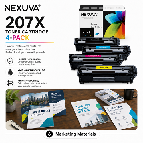 NEXUVA 207X High Yield Toner Cartridge 4-Pack Set Compatible with HP LaserJet Pro M255 / MFP M282 / M283