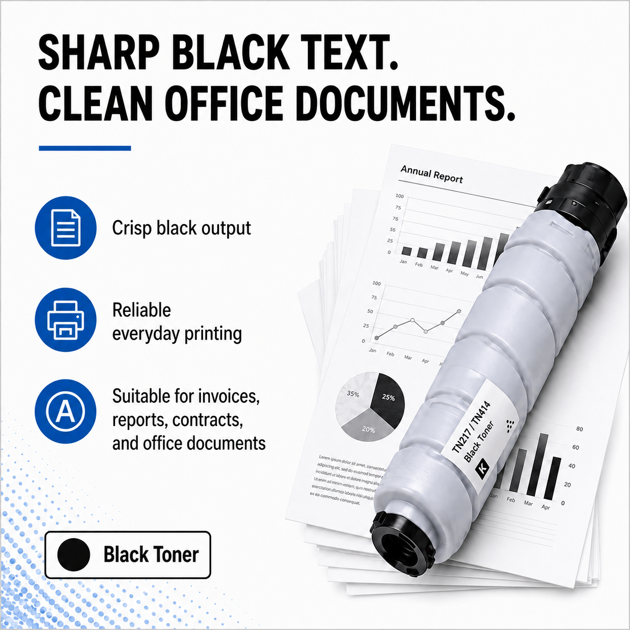 NEXUVA Konica Minolta Compatible TN217 TN414 Black Toner