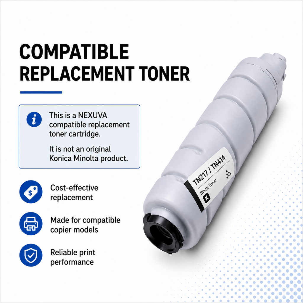 NEXUVA Konica Minolta Compatible TN217 TN414 Black Toner