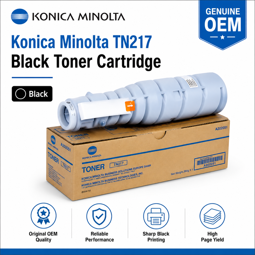 Konica Minolta TN217 Black Toner Cartridge Genuine OEM