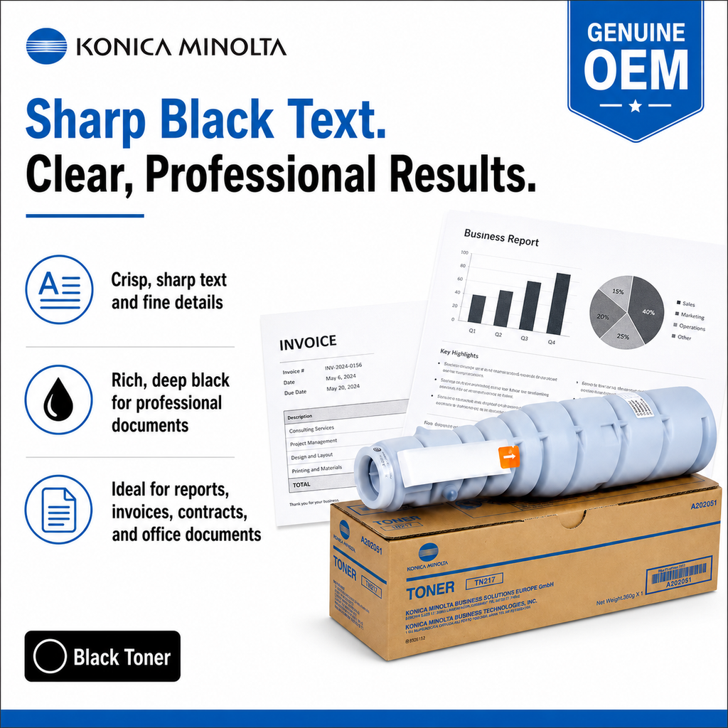 Konica Minolta TN217 Black Toner Cartridge Genuine OEM