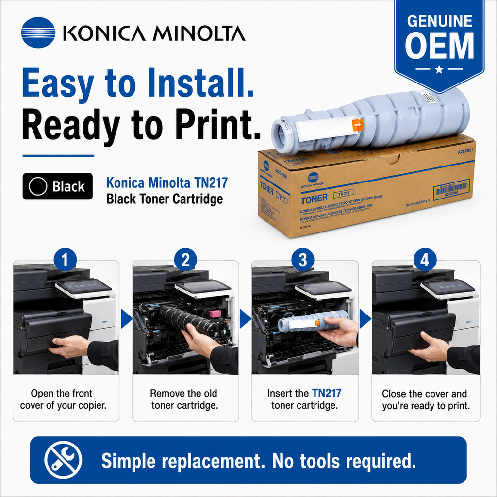 Konica Minolta TN217 Black Toner Cartridge Genuine OEM