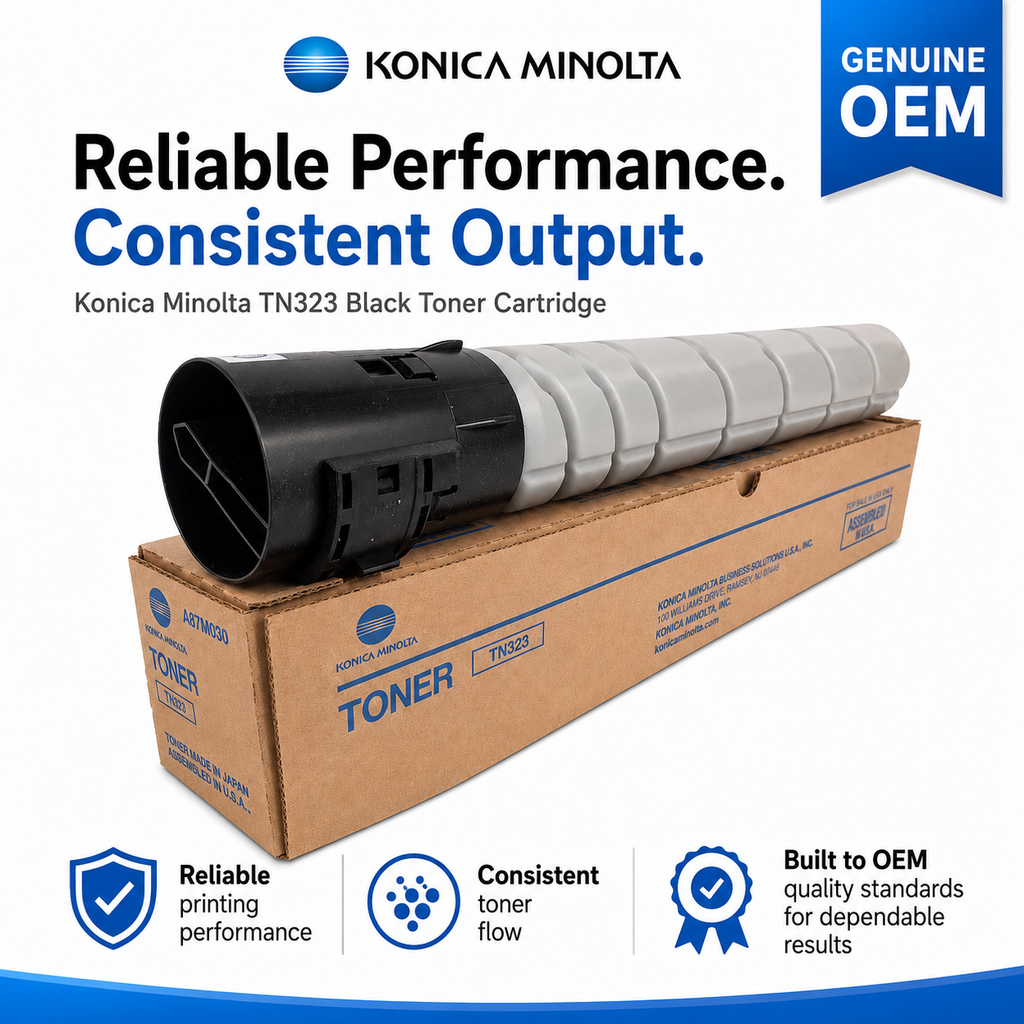 Konica Minolta TN323 Black Toner Cartridge Genuine OEM