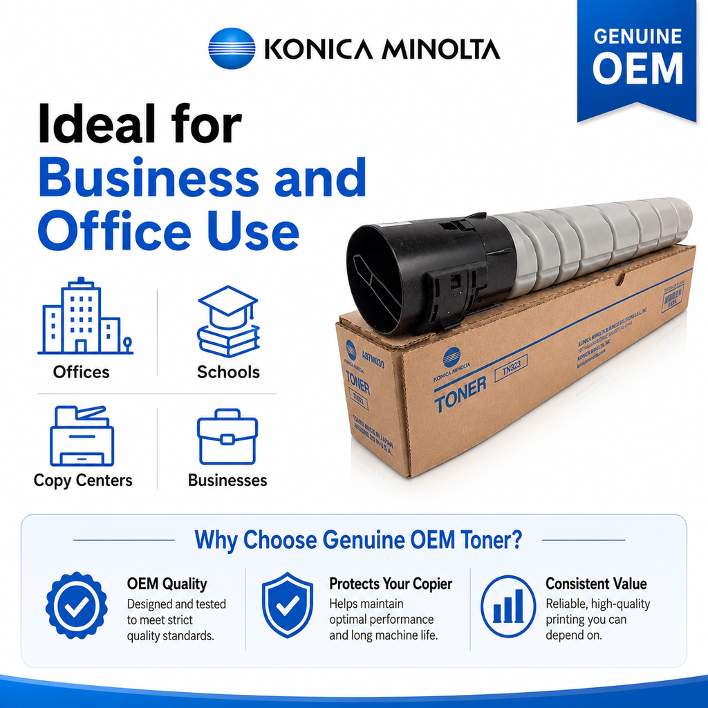 Konica Minolta TN323 Black Toner Cartridge Genuine OEM
