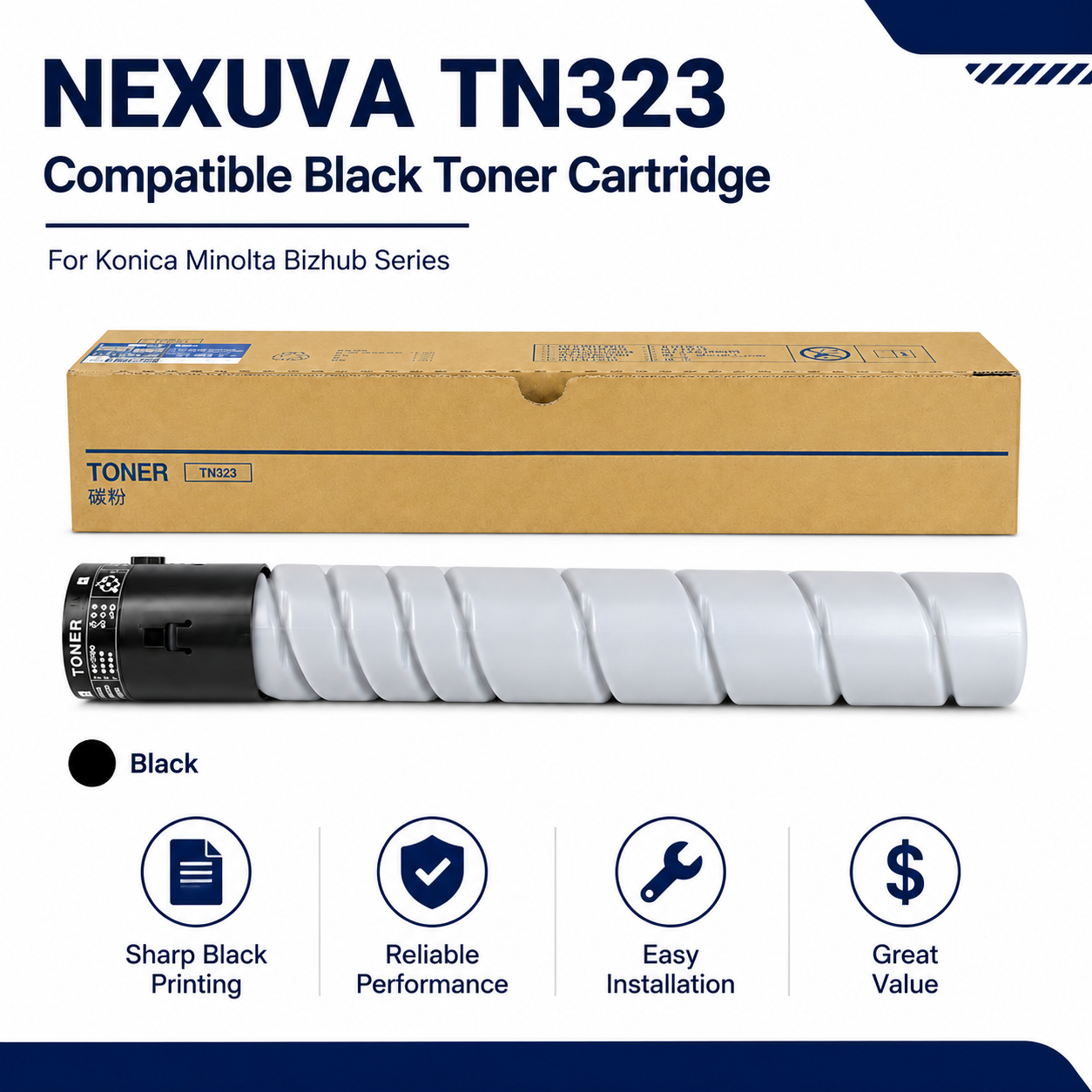 NEXUVA Tn323 compatible Toner Cartridge for Konica Minolta ...