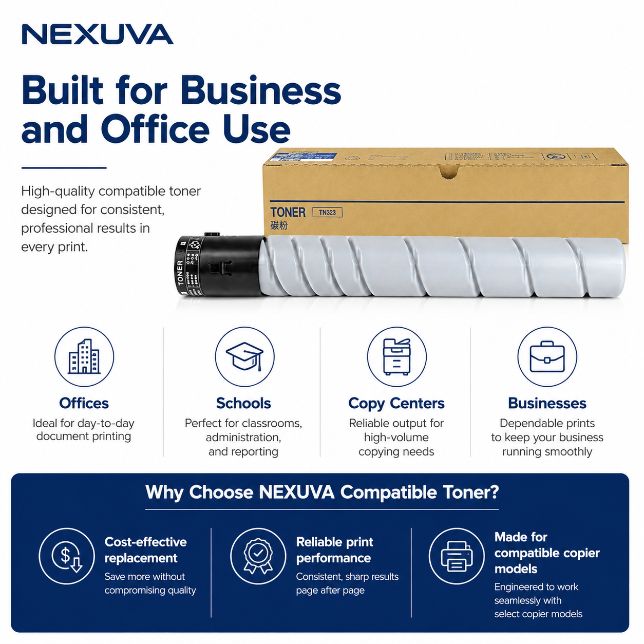 NEXUVA Tn323 compatible Toner Cartridge for Konica Minolta ...