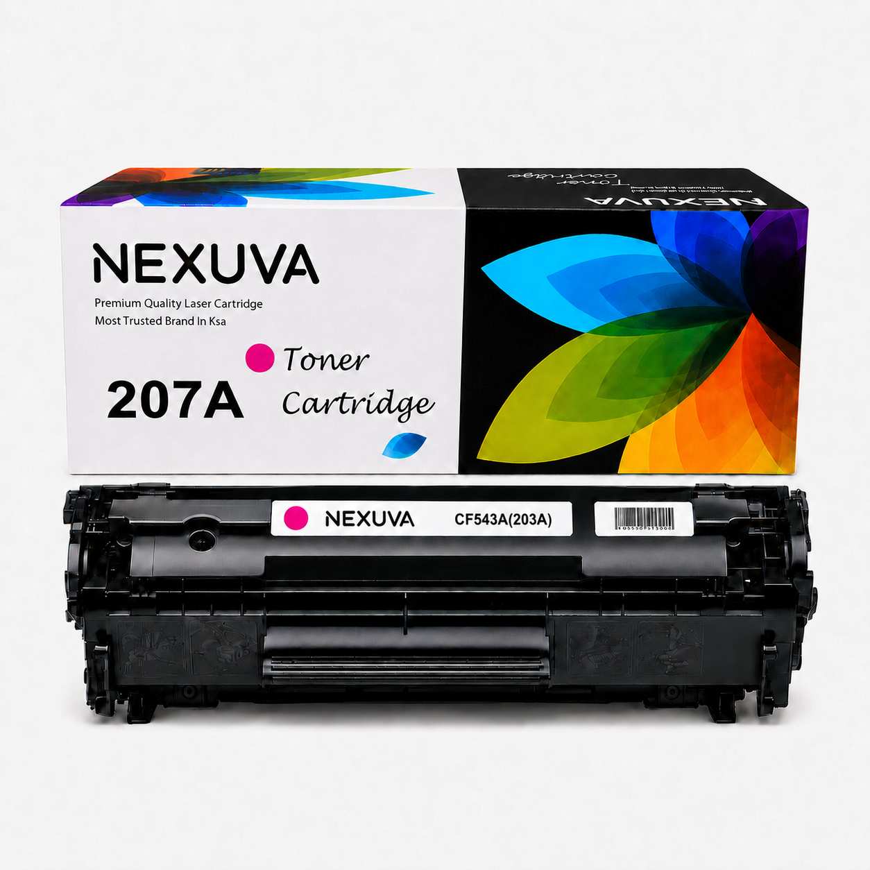 خرطوشة حبر ليزر NEXUVA 207A متوافقة - طقم 4 عبوات - أسود، سماوي، أرجواني، أصفر