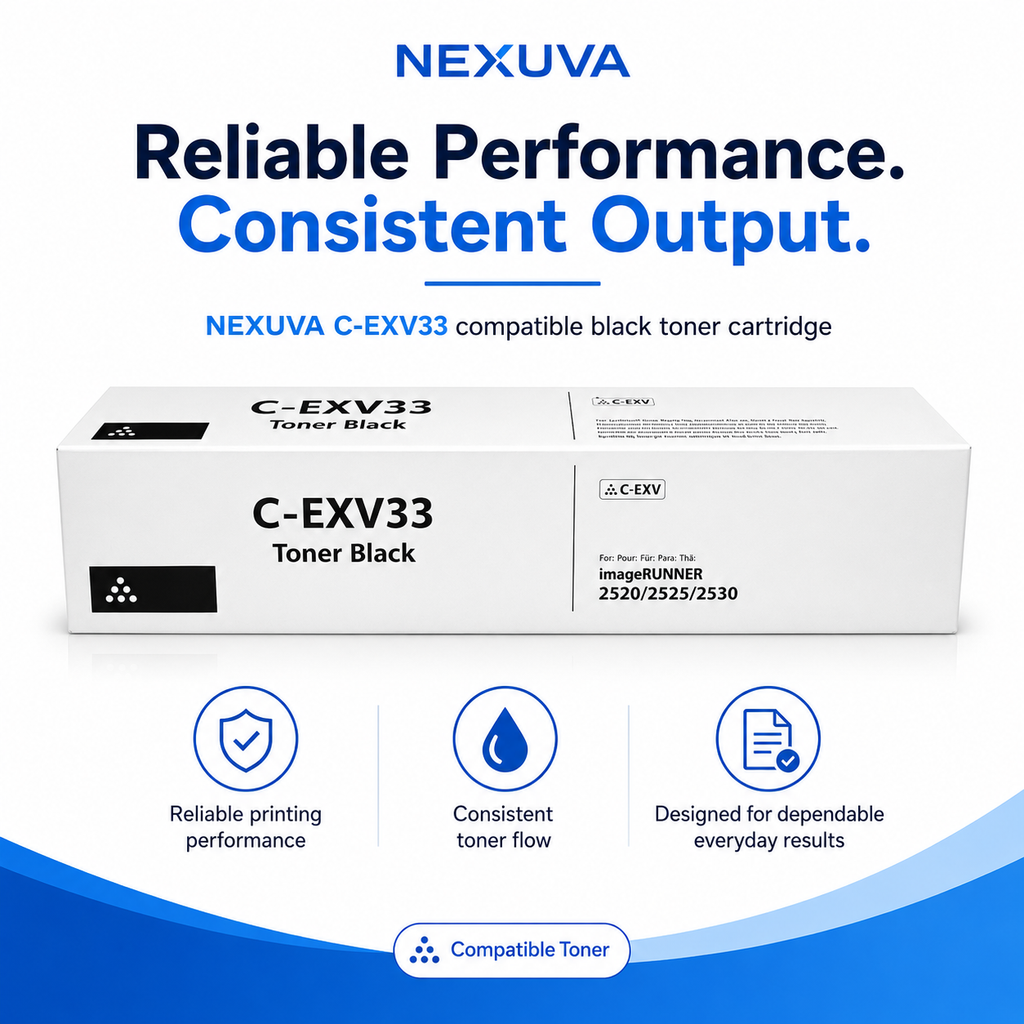 NEXUVA C-EXV33 Toner Cartridge Compatible with Canon IR 2520 / 2525 / 2530