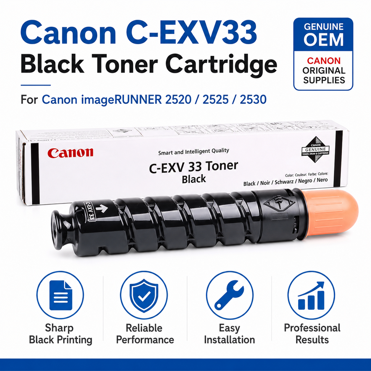 Canon C-EXV33 Black Toner Cartridge Genuine OEM