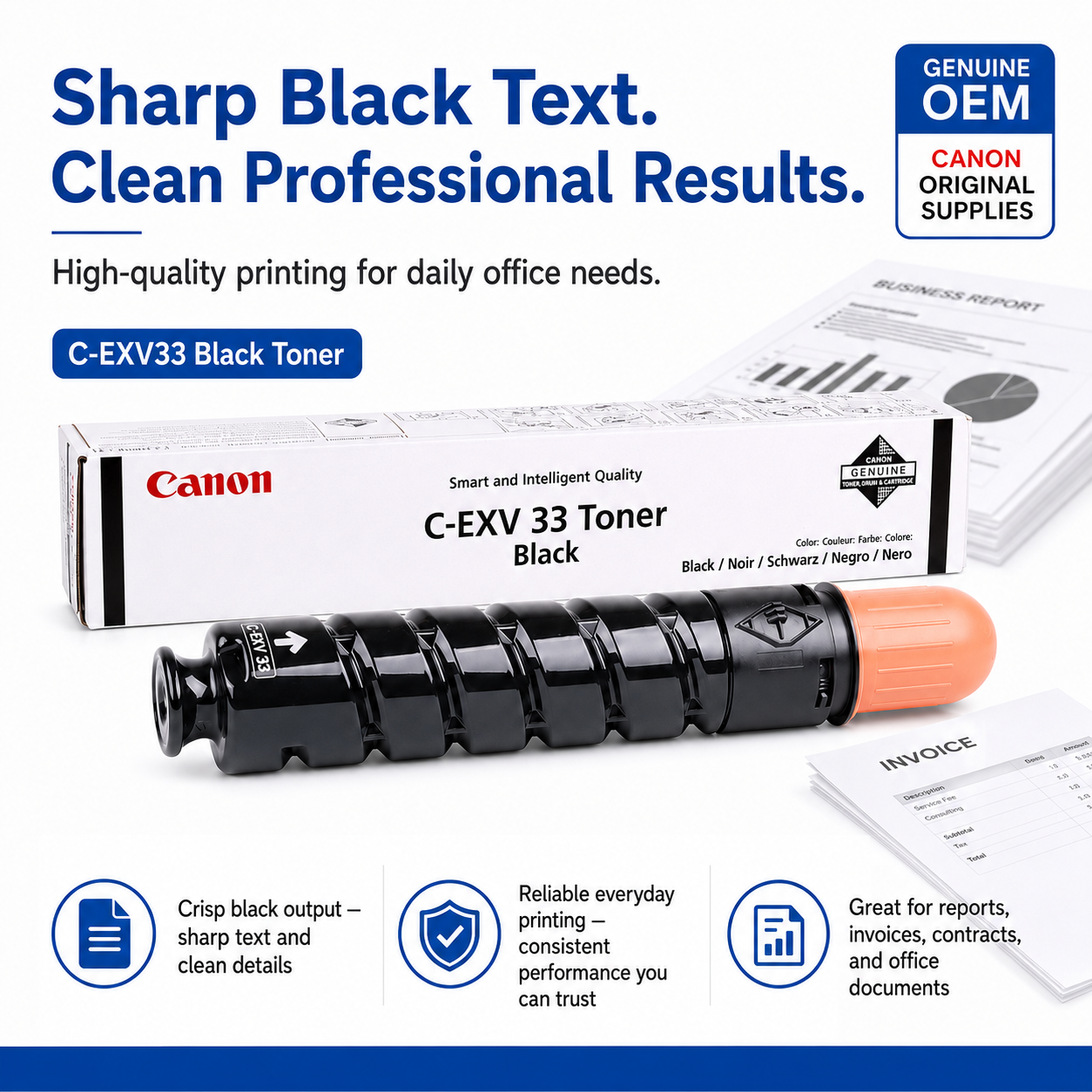 Canon C-EXV33 Black Toner Cartridge Genuine OEM