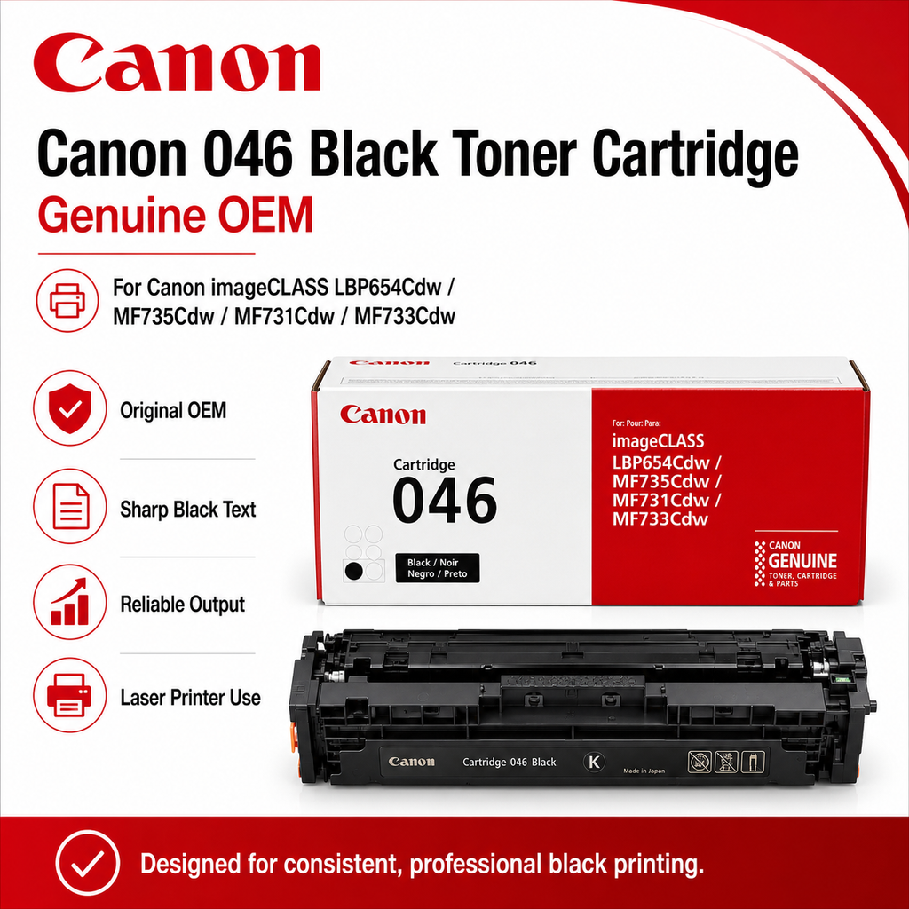 Canon 046 Black Toner Cartridge Genuine OEM