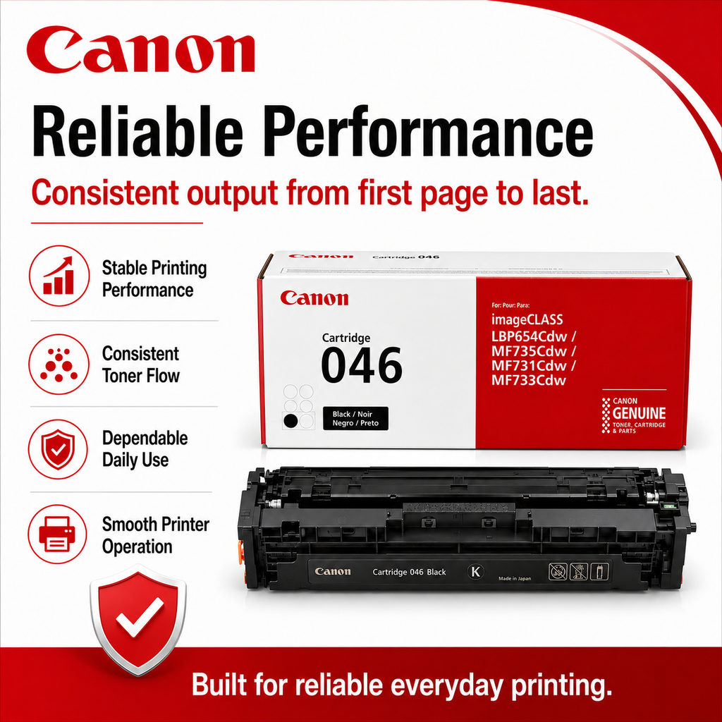 Canon 046 Black Toner Cartridge Genuine OEM