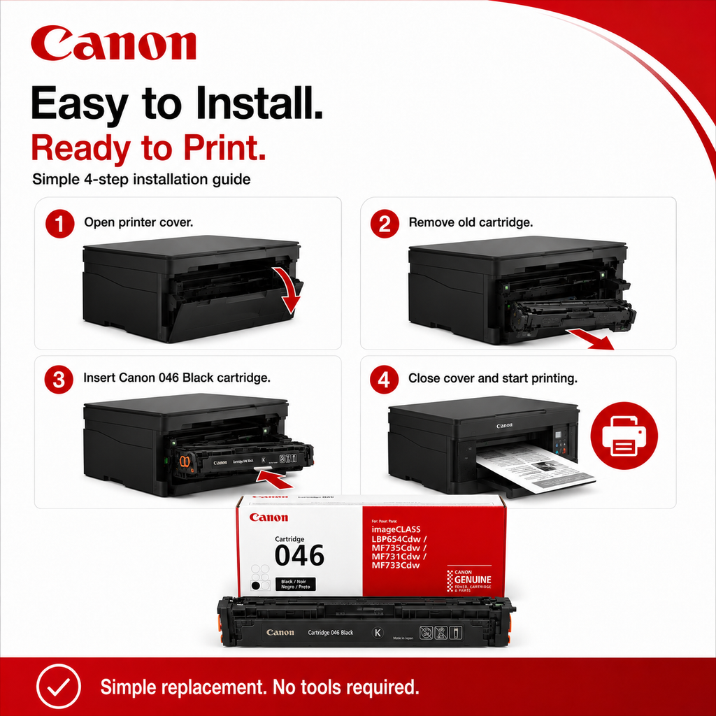Canon 046 Black Toner Cartridge Genuine OEM