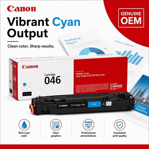Canon 046 Cyan Toner Cartridge Genuine OEM