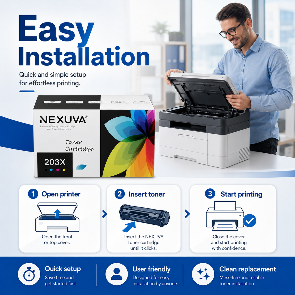 NEXUVA 203X Compatible Toner Cartridge 4-Pack Set - Black, Cyan, Magenta, Yellow