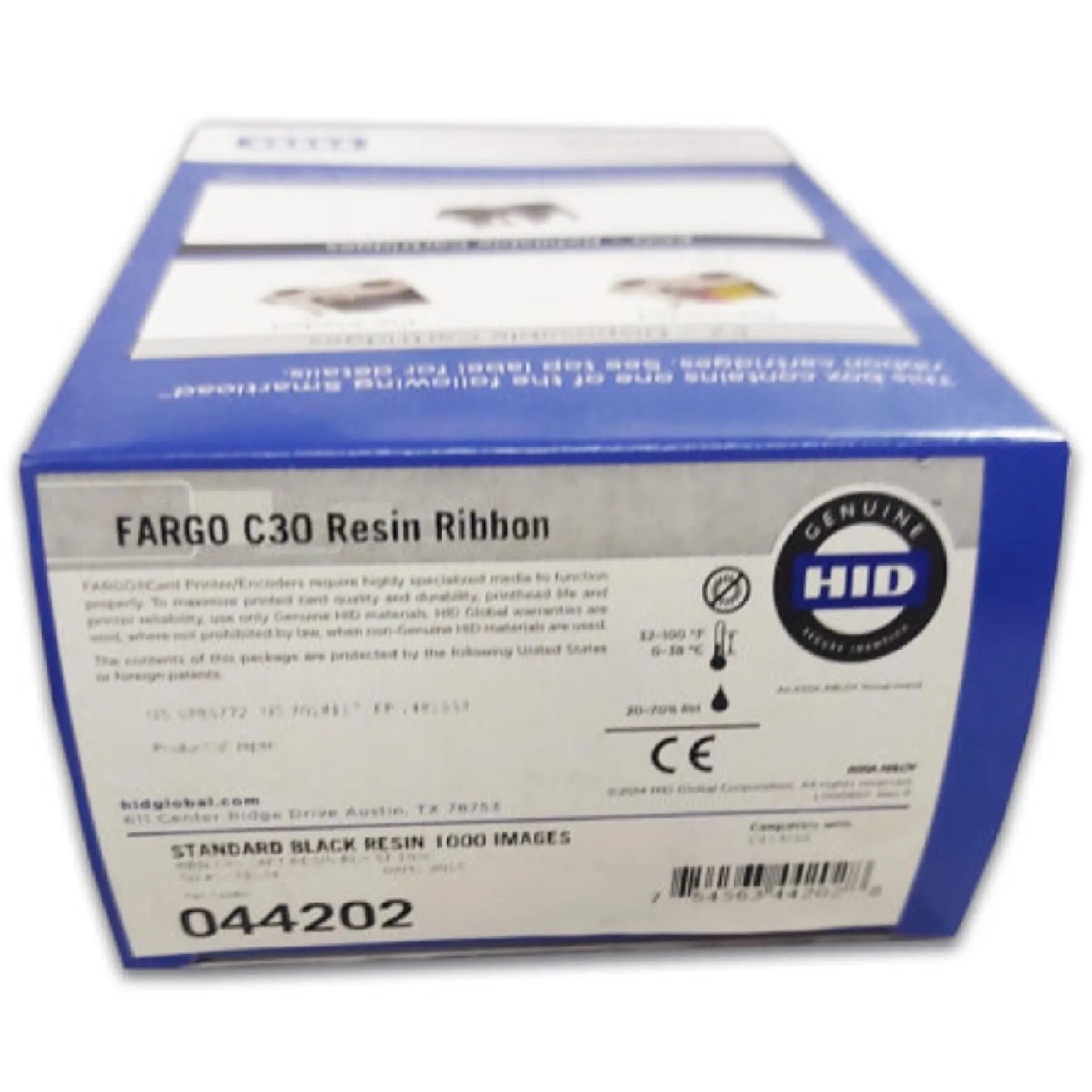 HID Fargo 044202 Standard Black Resin Ribbon Cartridge, 1000 Prints