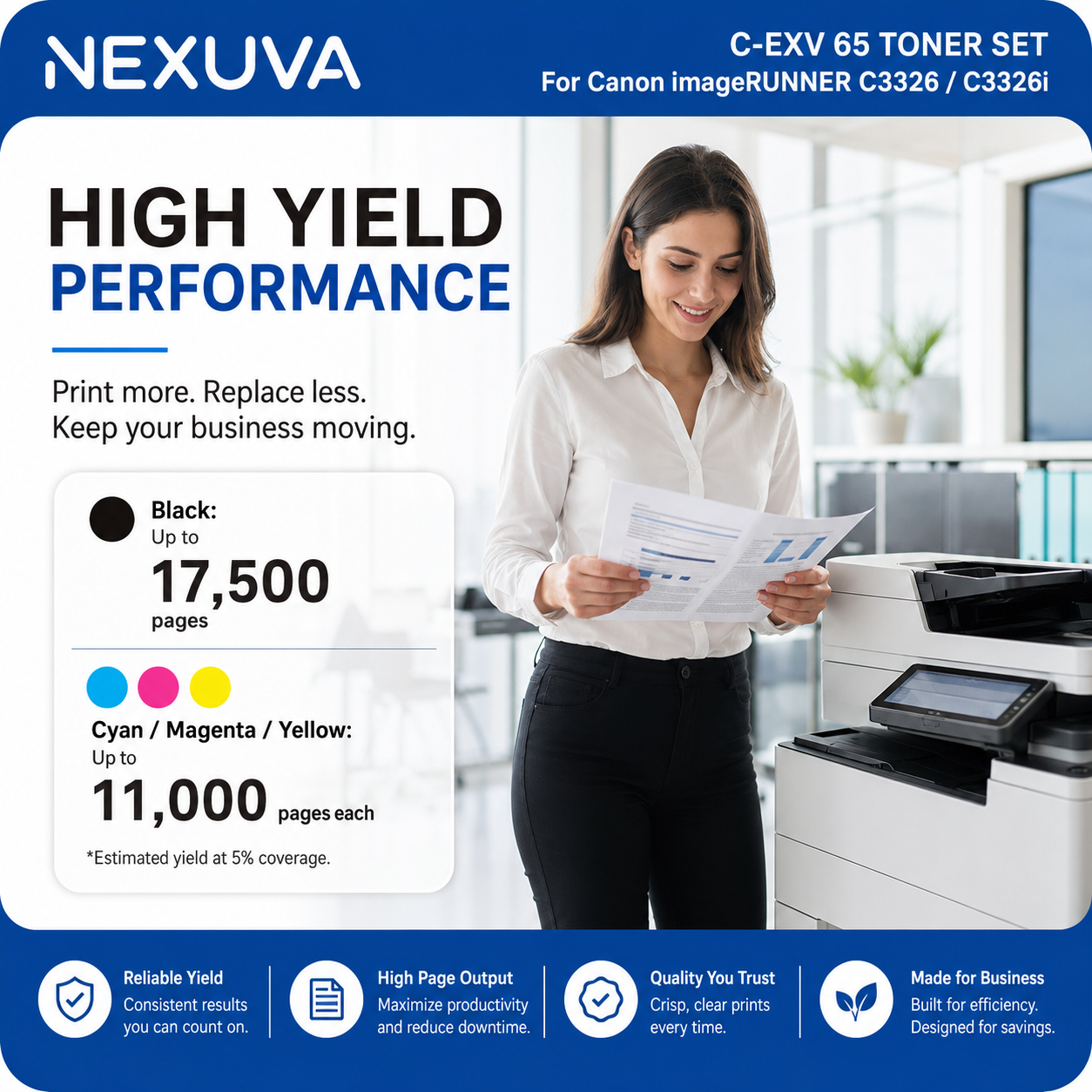 NEXUVA Compatible Canon C-EXV 65 Toner Cartridge