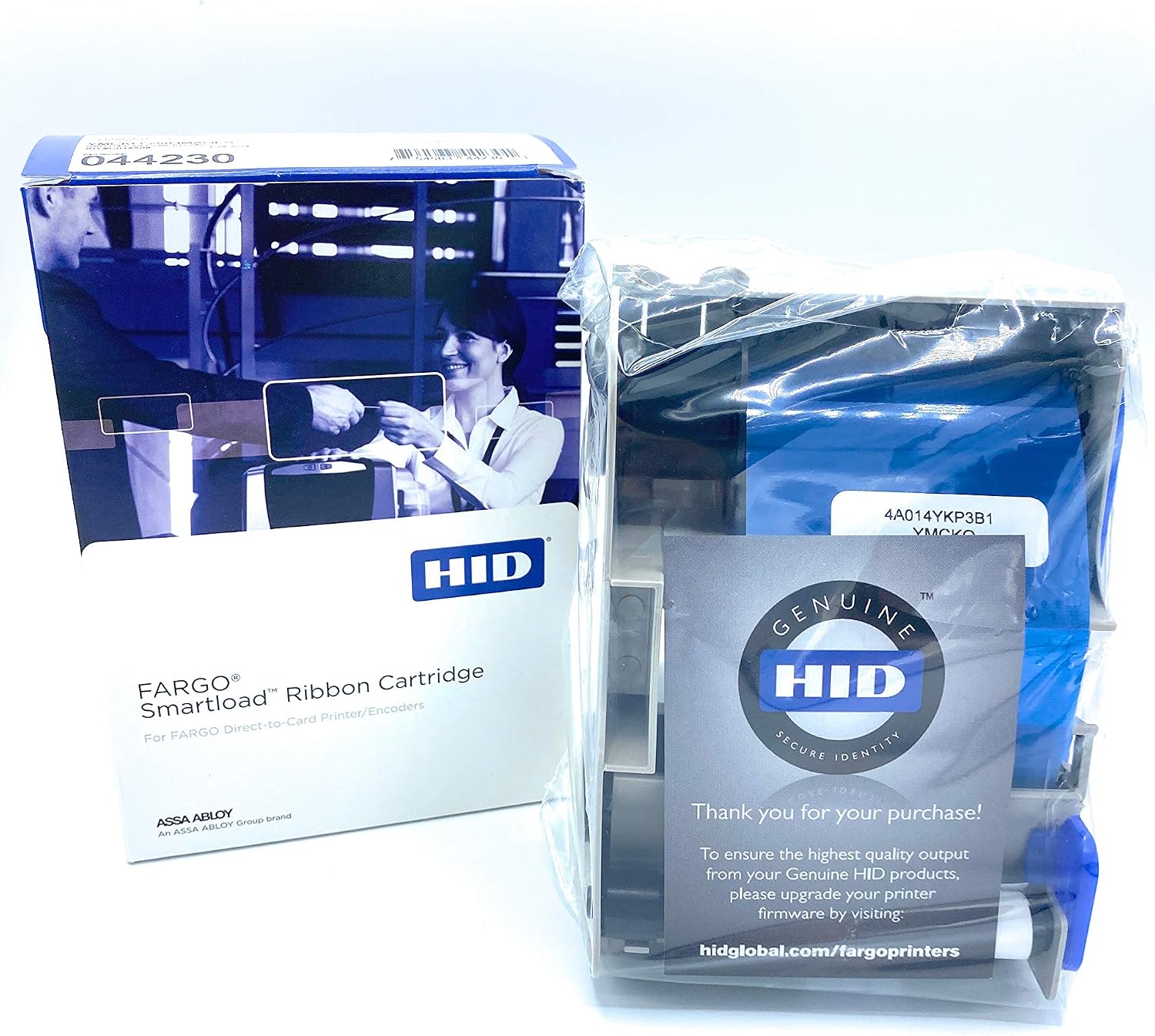 HID Fargo 044230 YMCKO Full-Color Ribbon Cartridge, 250 Prints