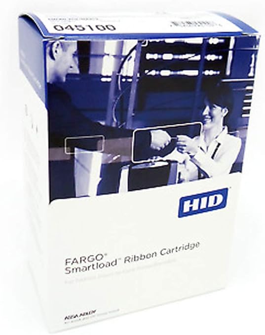HID Fargo 045100 YMCKO Full-Color Ribbon Cartridge, 250 Prints