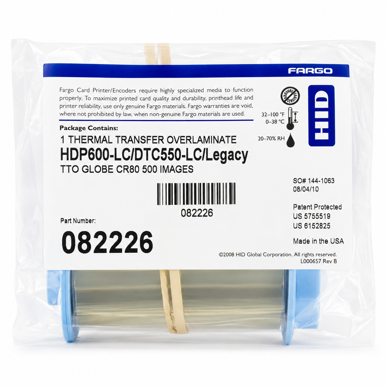 HID Fargo 082226 Thermal Transfer Overlaminate, 500 Images